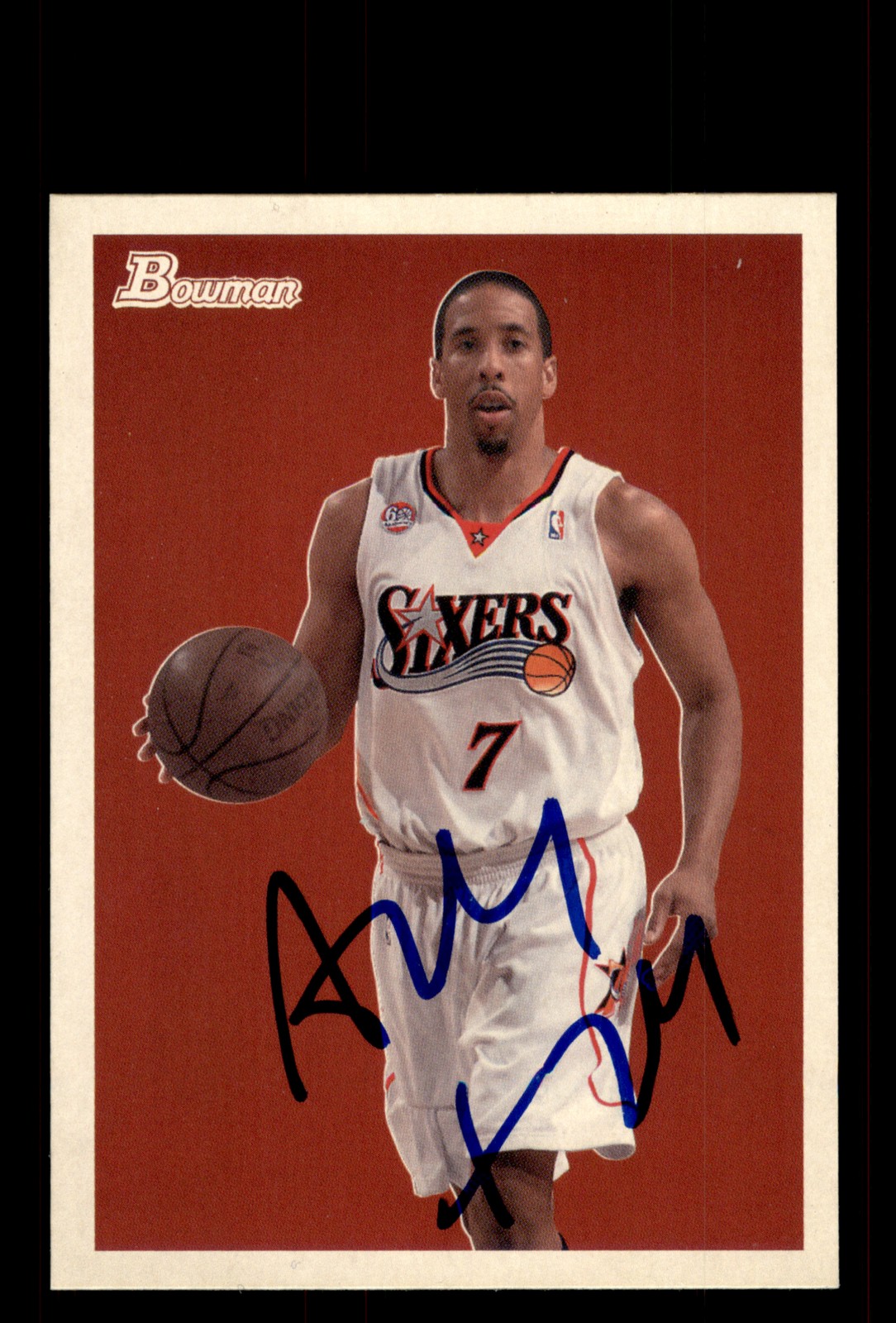 Signed Basketball Card Auto Andre Miller 2009-10 Bowman 48 #61 76ers