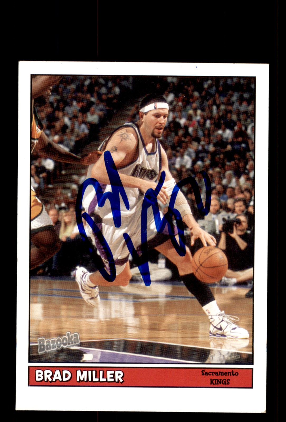 Signed Basketball Card Auto Brad Miller 2005-06 Bazooka #154 Sacramento Kings