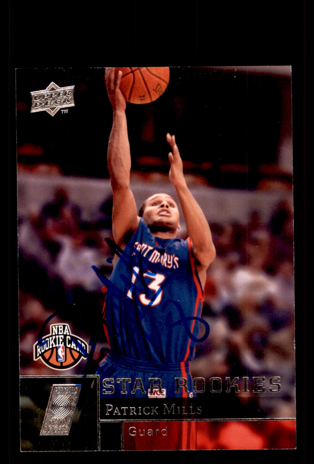 Signed Basketball Card Auto Patrick Mills 2009-10 Upper Deck #205 Portland