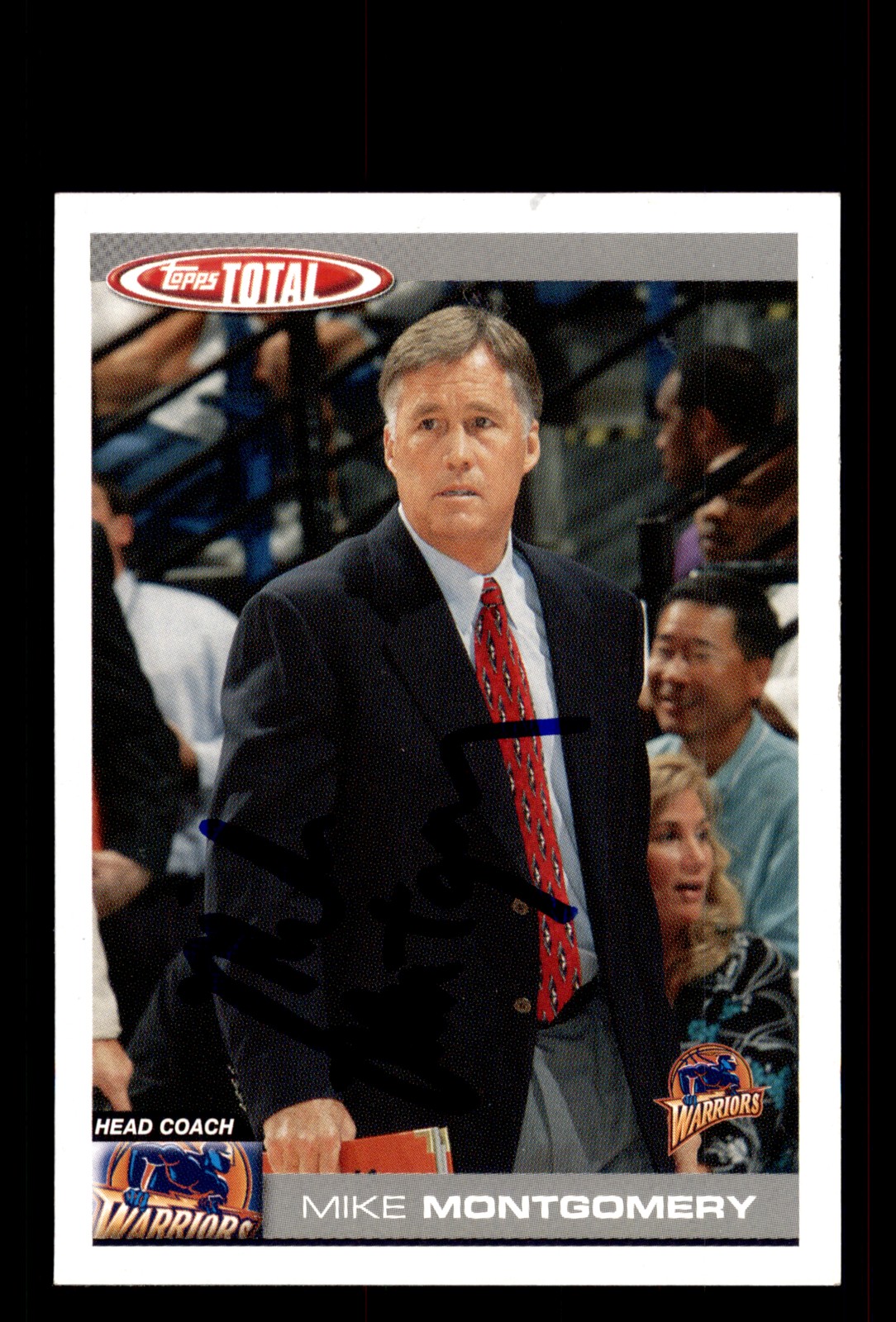 Signed Basketball Card Auto Mike Montgomery 2004-05 Topps Total #377 Warriors