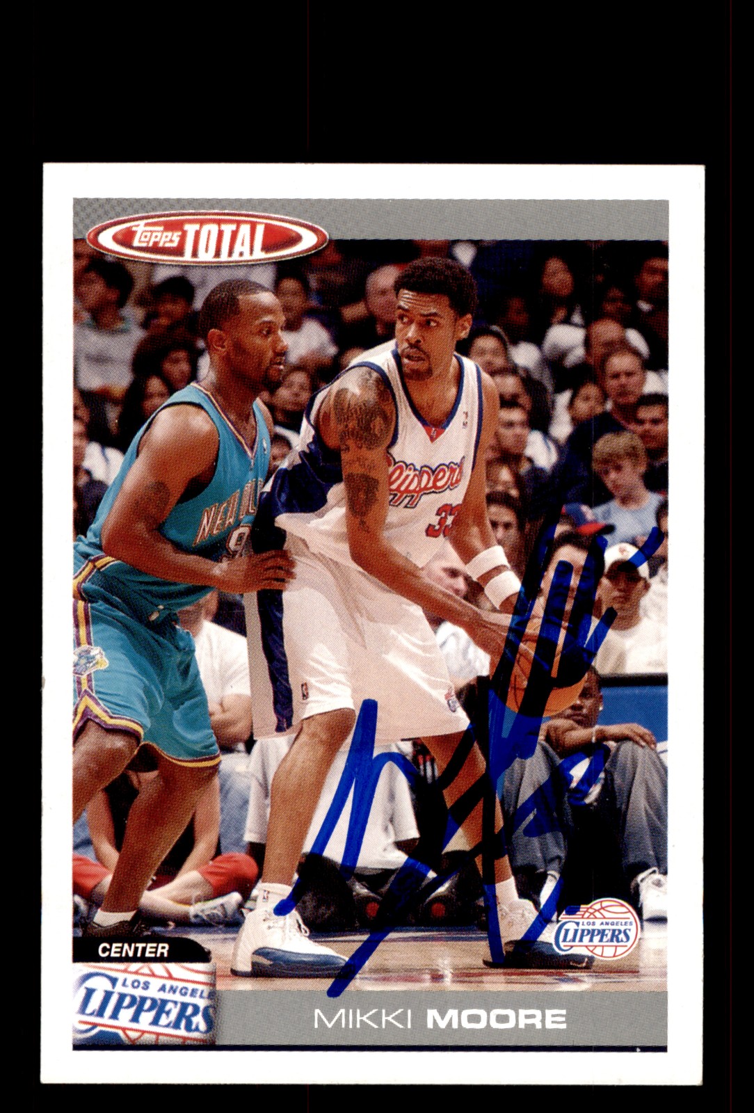 Signed Basketball Card Auto Mikki Moore 2004-05 Topps Total #271 LA Clippers