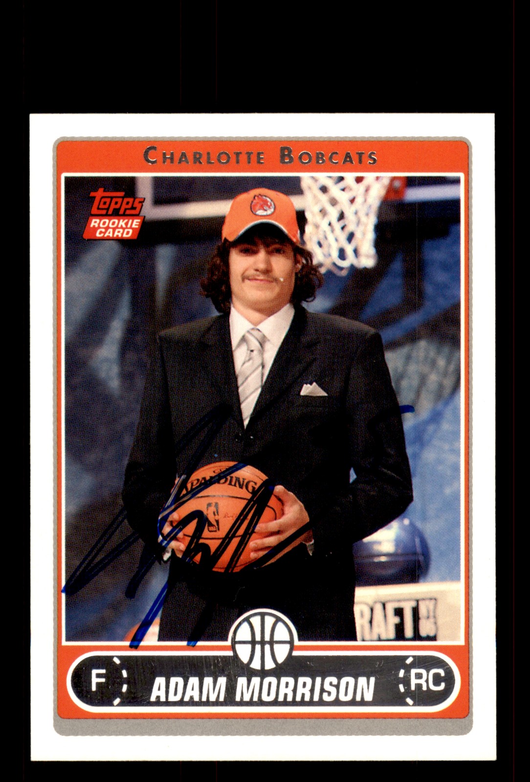 Signed Basketball Card Auto Adam Morrison 2006-07 Topps #216b Charlotte Bobcats
