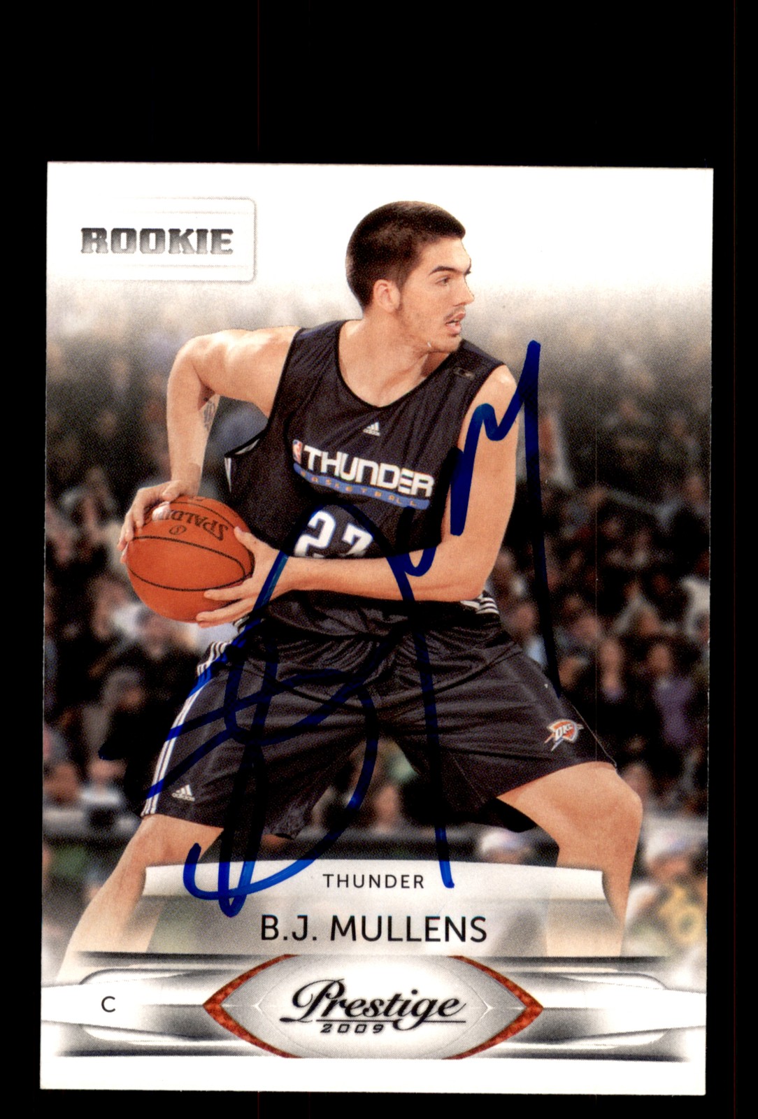 Signed Basketball Card Auto B.J. Mullens 2009-10 Panini Prestige #174