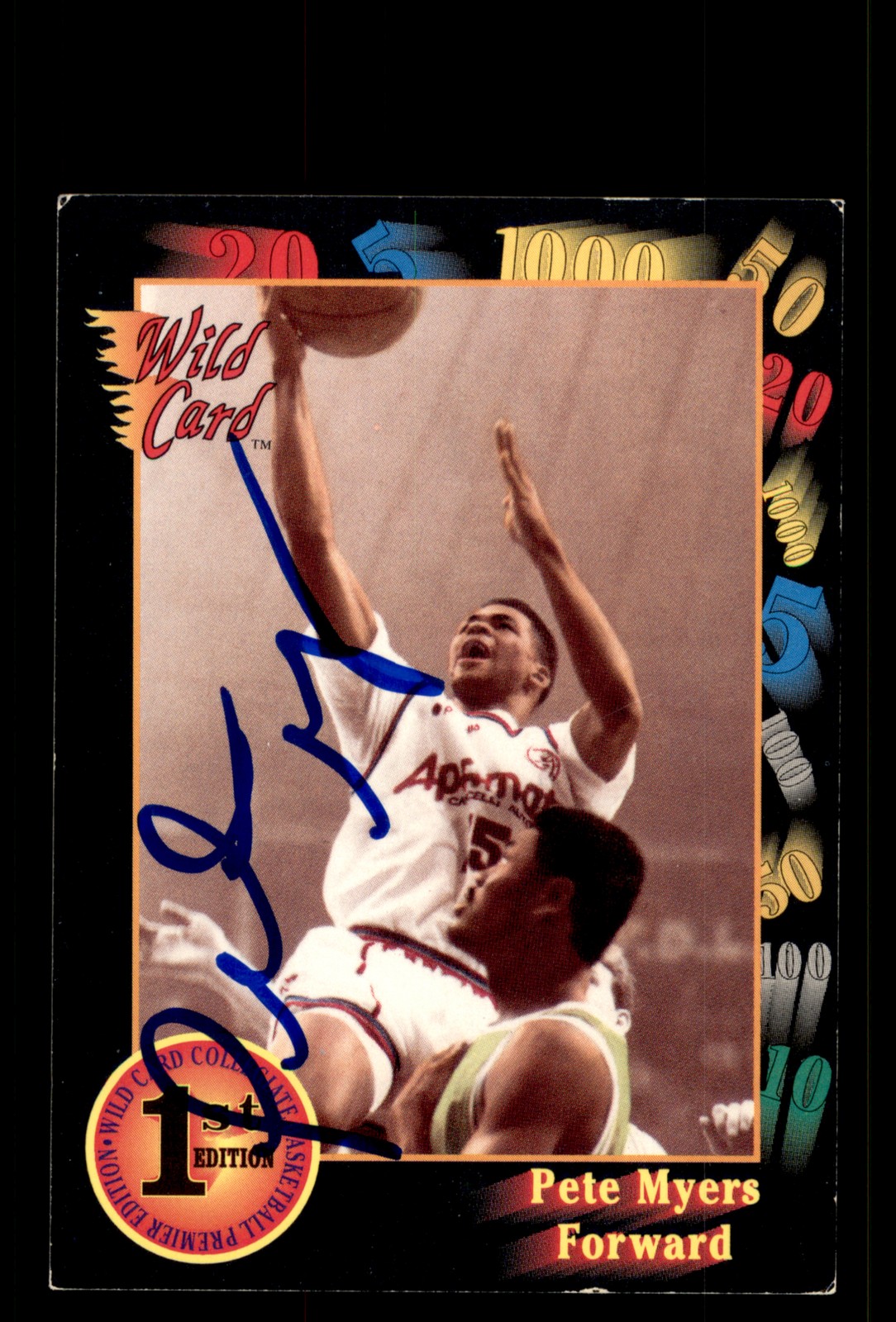 Signed Basketball Card Auto Pete Myers 1991-92 Wild Card #66