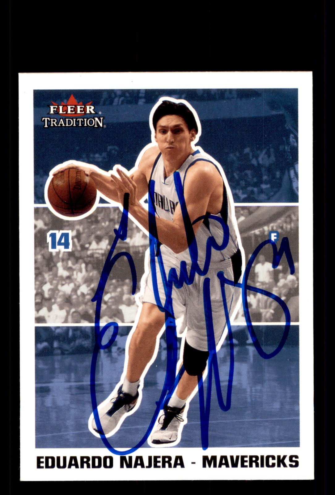 Signed Basketball Card Auto Eduardo Najera 2003-04 Fleer Tradition #103