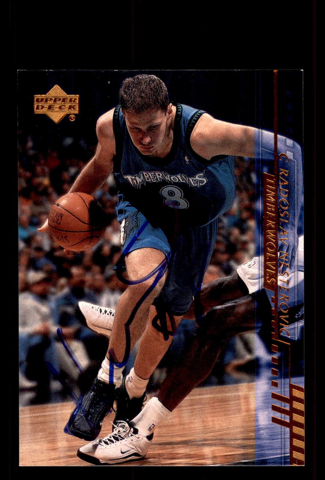Signed Basketball Card Auto Rasho Nesterovic 2000-01 Upper Deck #102