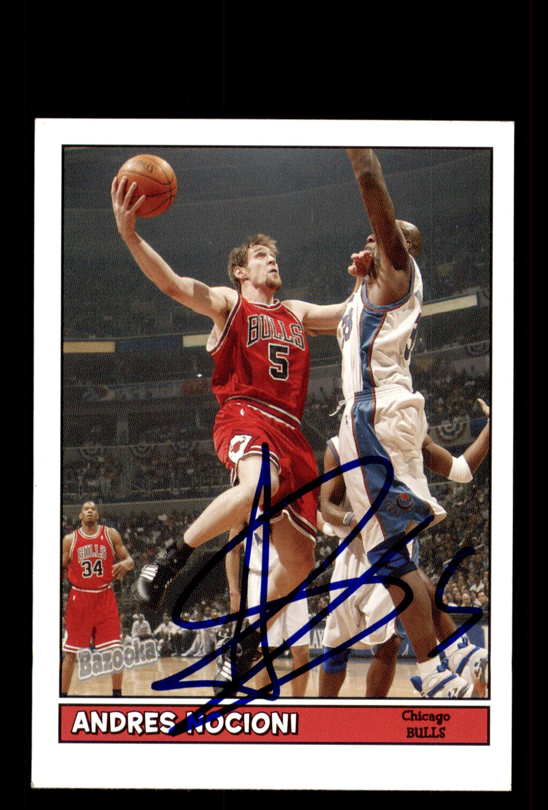 Signed Basketball Card Auto Andres Nocioni 2005-06 Bazooka #159 Chicago Bulls