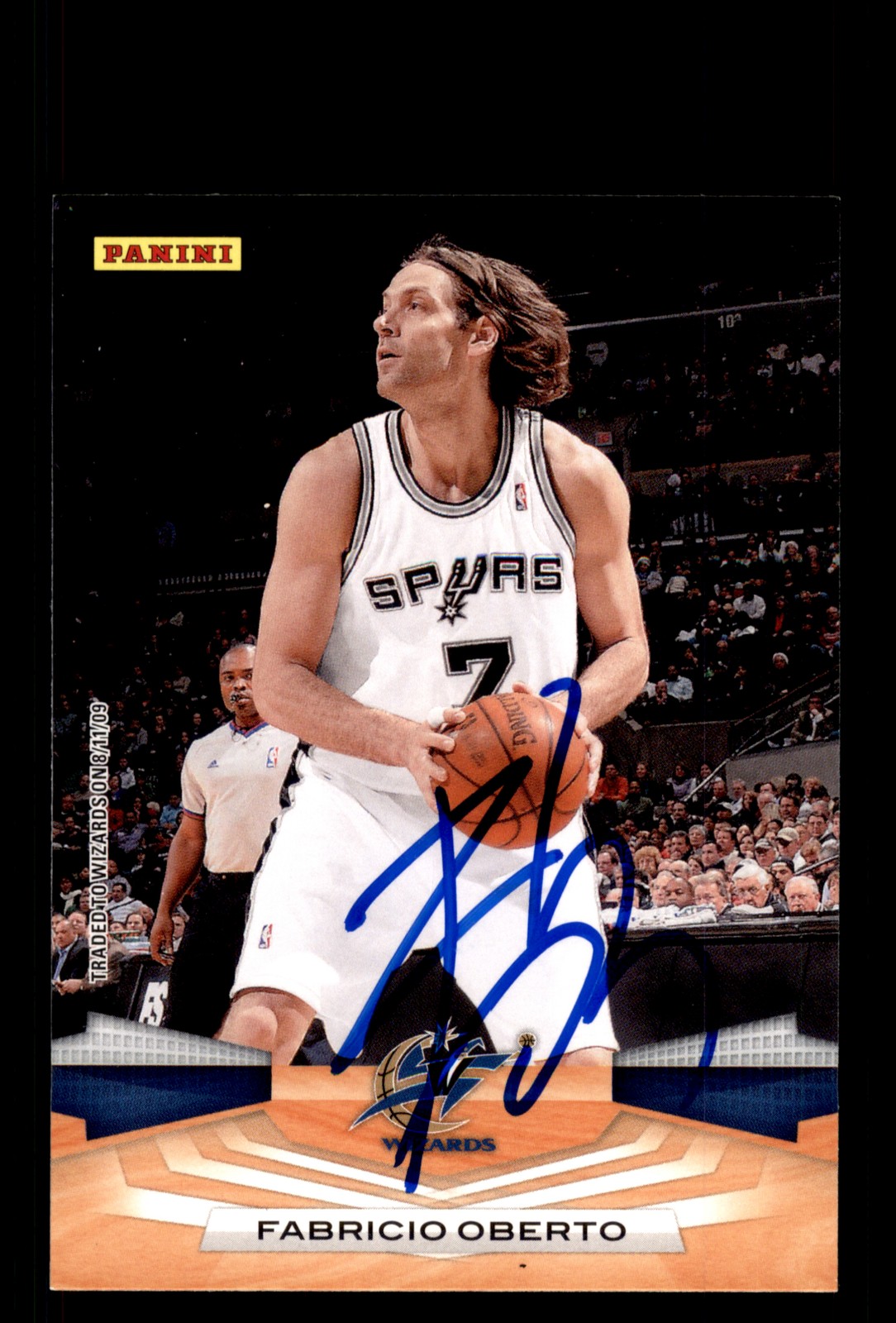 Signed Basketball Card Auto Fabricio Oberto 2009-10 Panini #74 Wizards