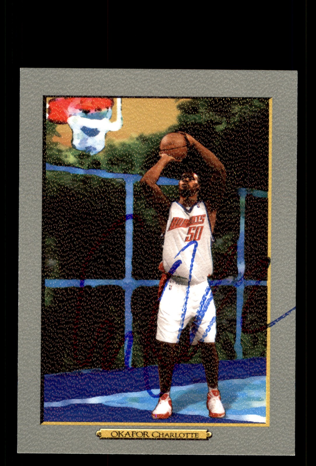 Signed Basketball Card Auto Emeka Okafor 2006-07 Topps Turkey Red #62 Bobcats