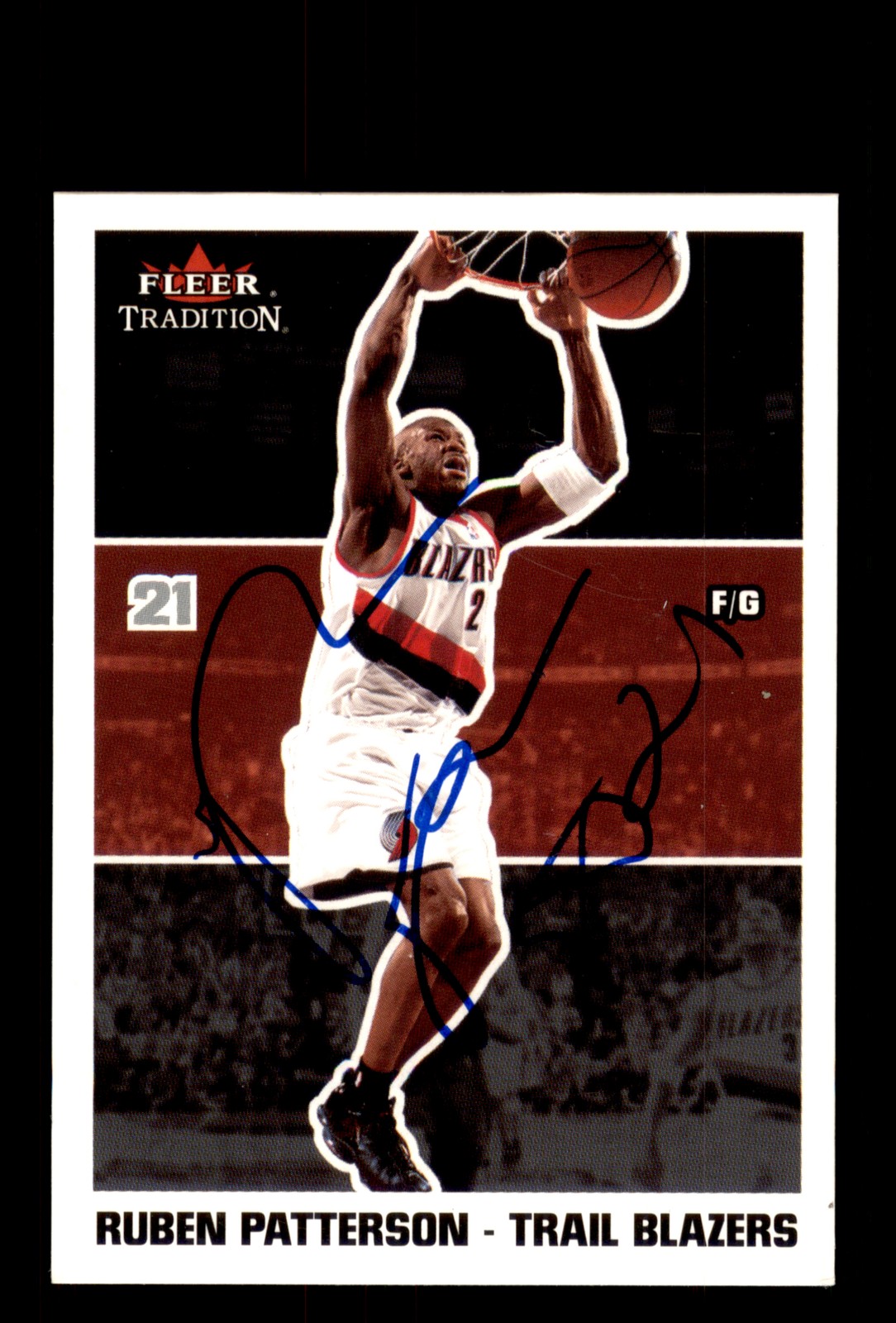 Signed Basketball Card Auto Ruben Patterson 2003-04 Fleer Tradition #208