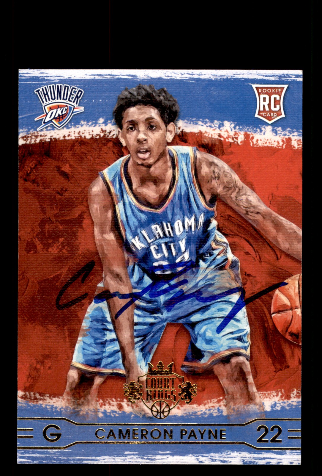 Signed Basketball Card Auto Cameron Payne 2015-16 Panini Court Kings #118