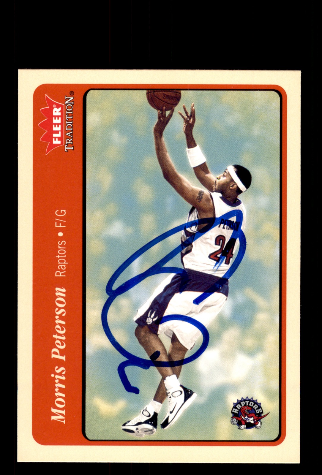 Signed Basketball Card Auto Morris Peterson 2004-05 Fleer Tradition #185 Raptors