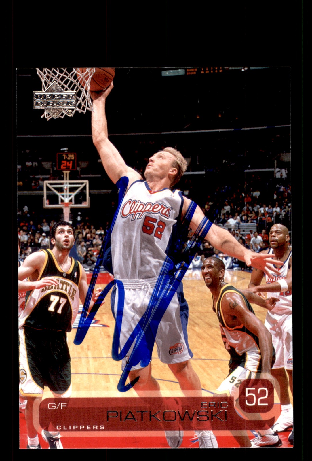 Signed Basketball Card Auto Eric Piatkowski 2002-03 Upper Deck #279 Clippers