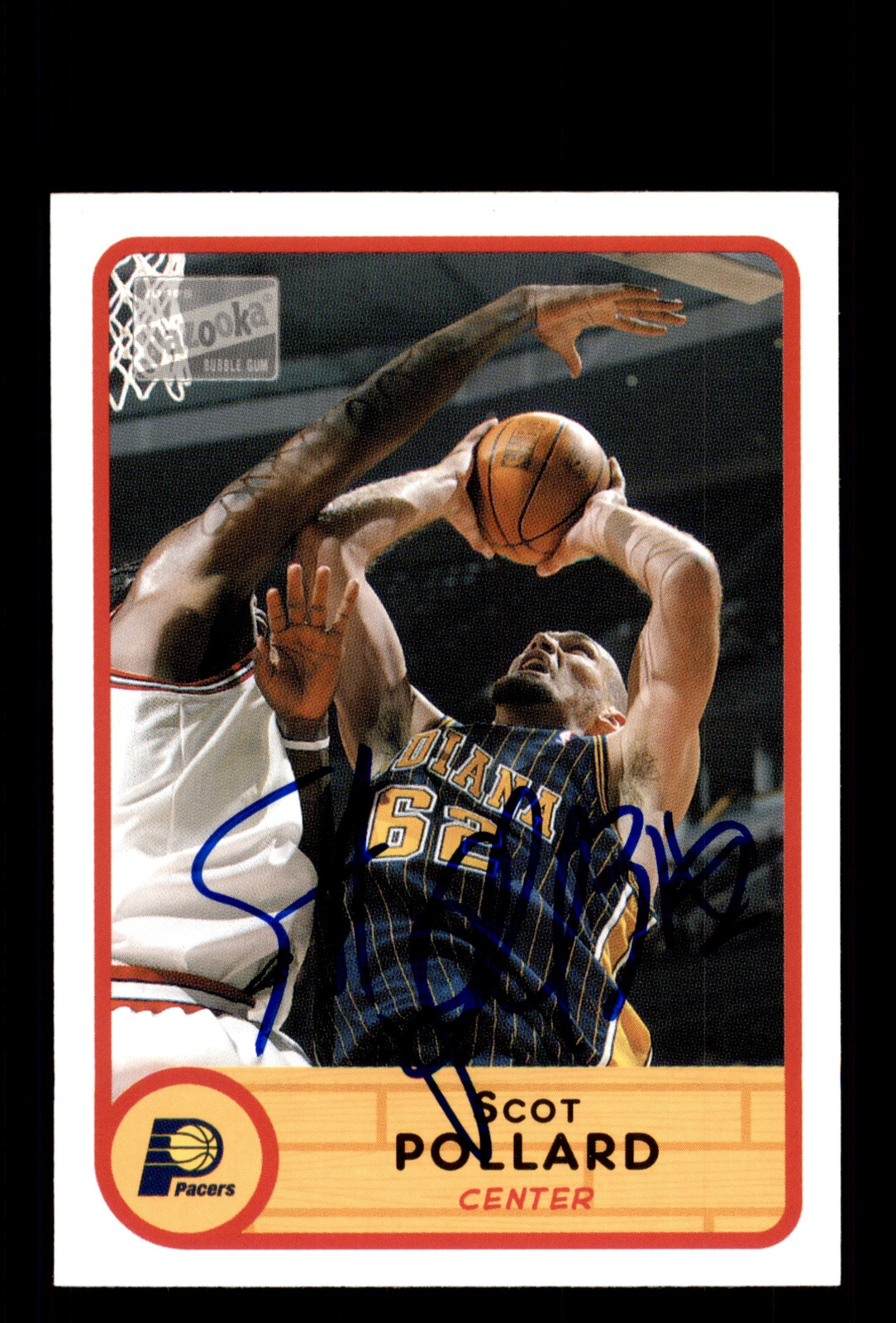 Signed Basketball Card Auto Scot Pollard 2003-04 Bazooka #145 Indiana Pacers