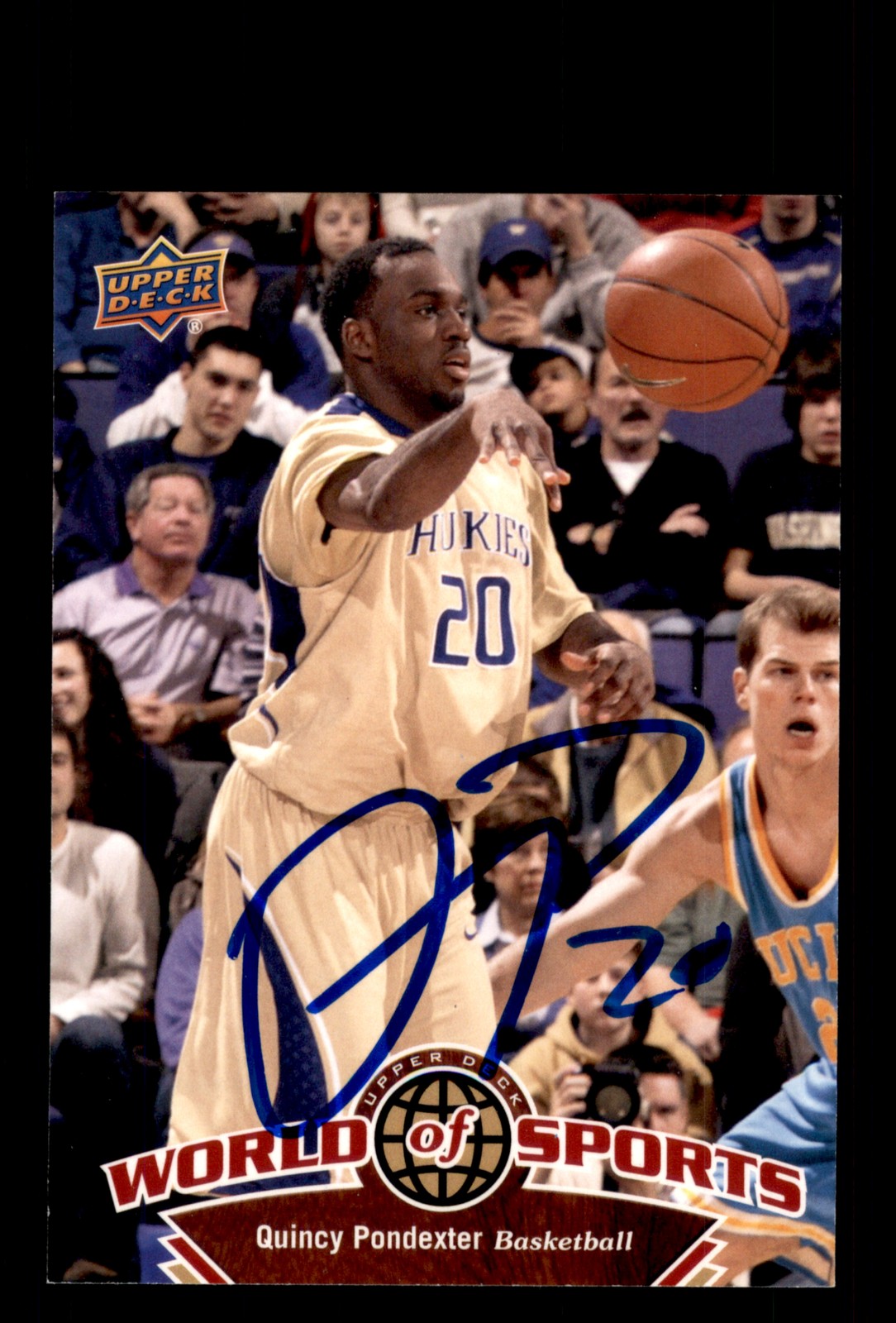 Signed Basketball Card Auto Quincy Pondexter 2010 Upper Deck World of Sports #49