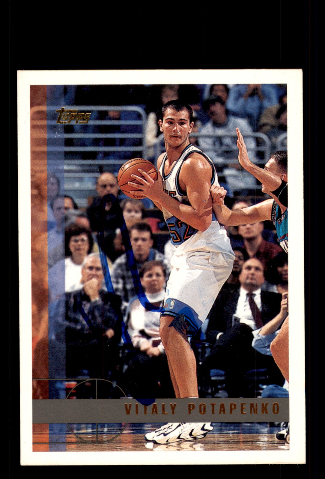 Signed Basketball Card Auto Vitaly Potapenko 1997-98 Topps #96 Cavaliers