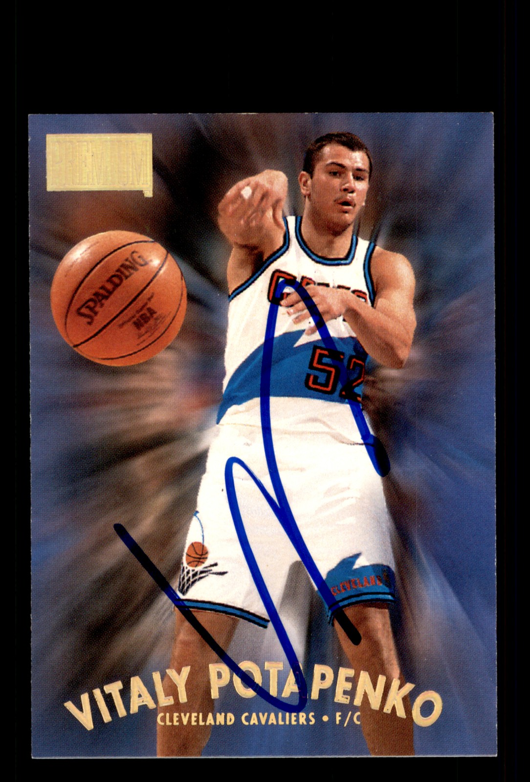 Signed Basketball Card Auto Vitaly Potapenko 1997-98 SkyBox Premium #59