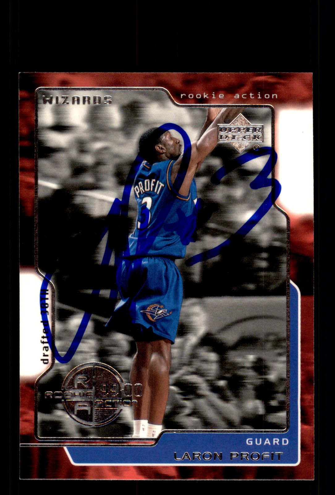 Signed Basketball Card Auto Laron Profit 1999-00 Upper Deck #349 Wizards