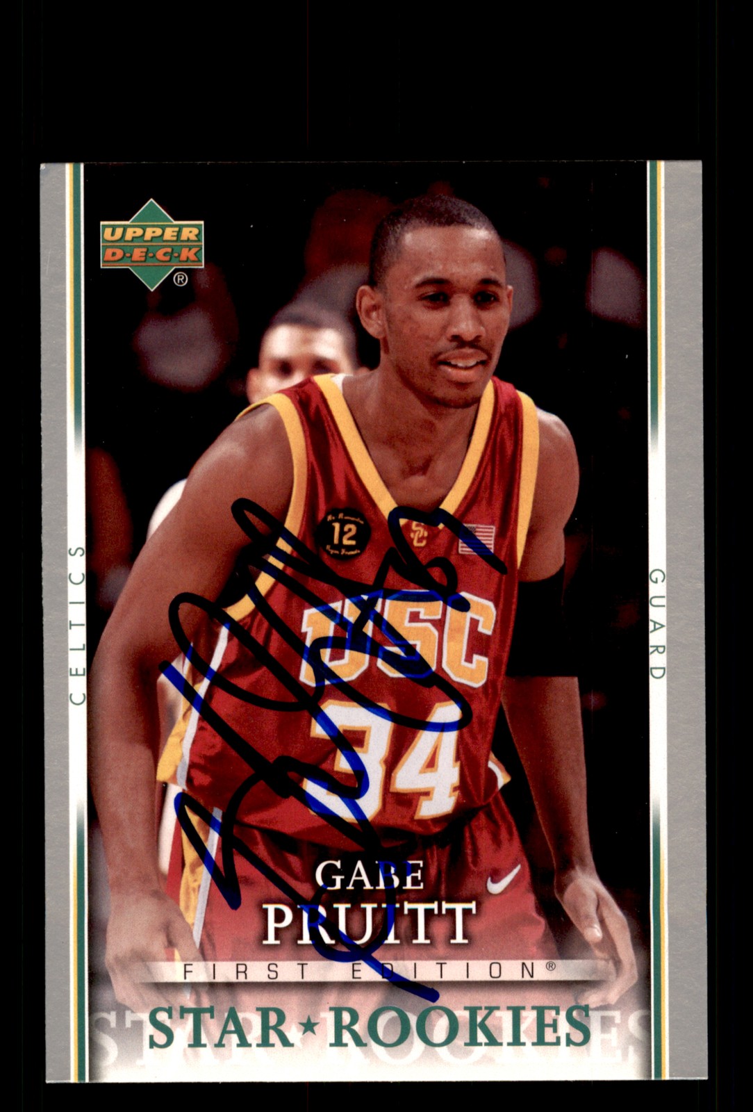 Signed Basketball Card Auto Gabe Pruitt 2007-08 Upper Deck First Edition #230