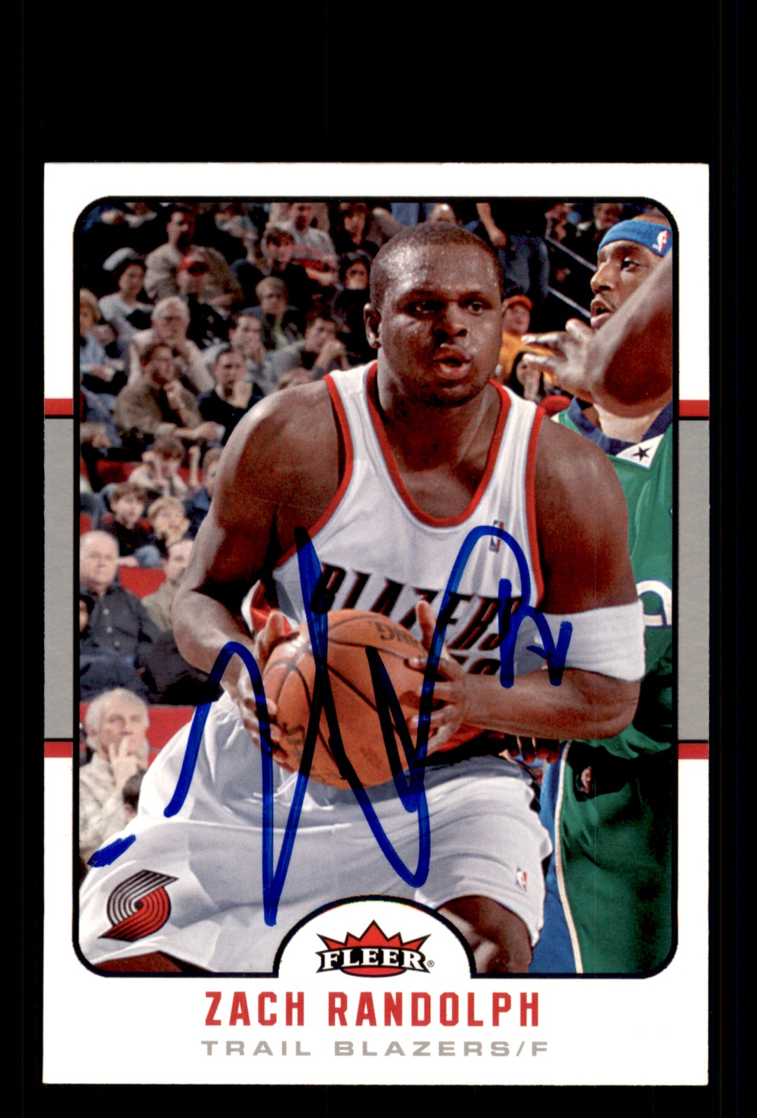Signed Basketball Card Auto Zach Randolph 2006-07 Fleer #160 Trail Blazers
