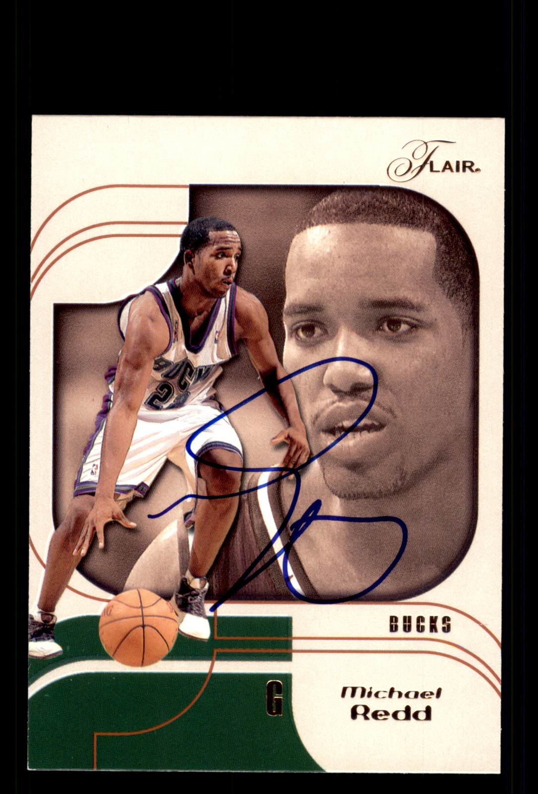Signed Basketball Card Auto Michael Redd 2002-03 Flair #66 Bucks