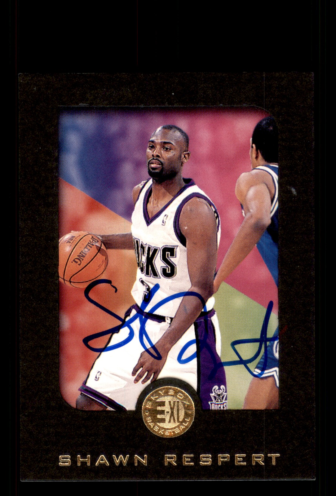 Signed Basketball Card Auto Shawn Respert 1995-96 SkyBox E-XL #47 Bucks