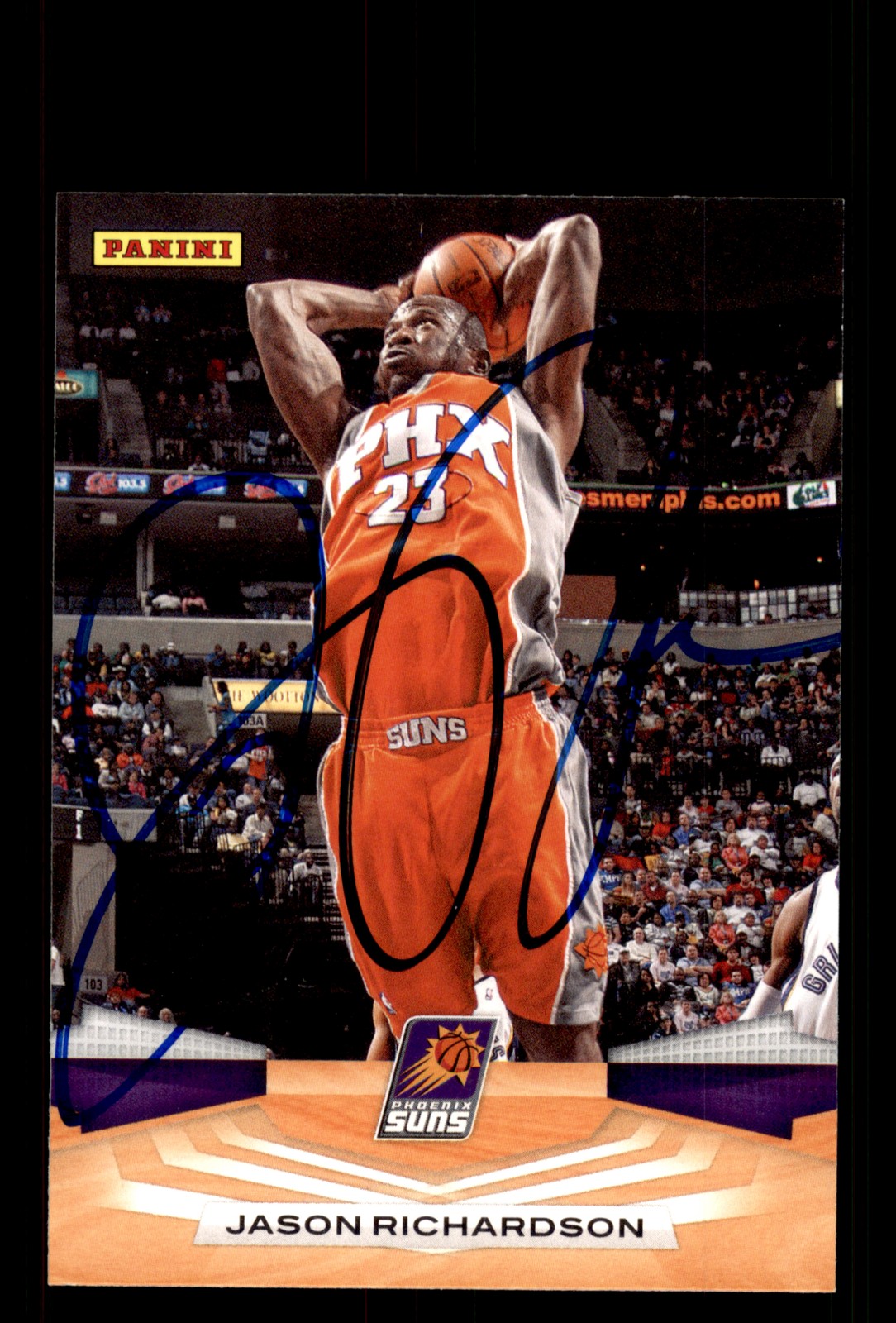 Signed Basketball Card Auto Jason Richardson 2009-10 Panini #286 Phoenix Suns