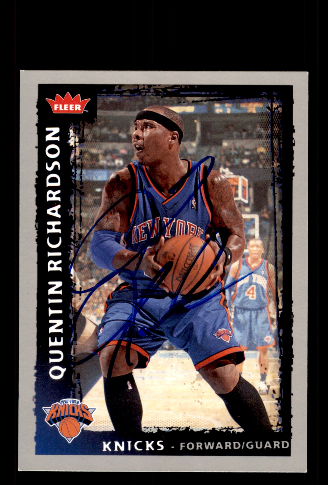 Signed Basketball Card Auto Quentin Richardson 2008-09 Fleer #92 New York Knicks
