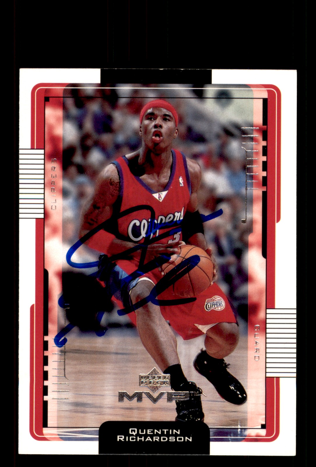 Signed Basketball Card Auto Quentin Richardson 2001-02 Upper Deck MVP #74