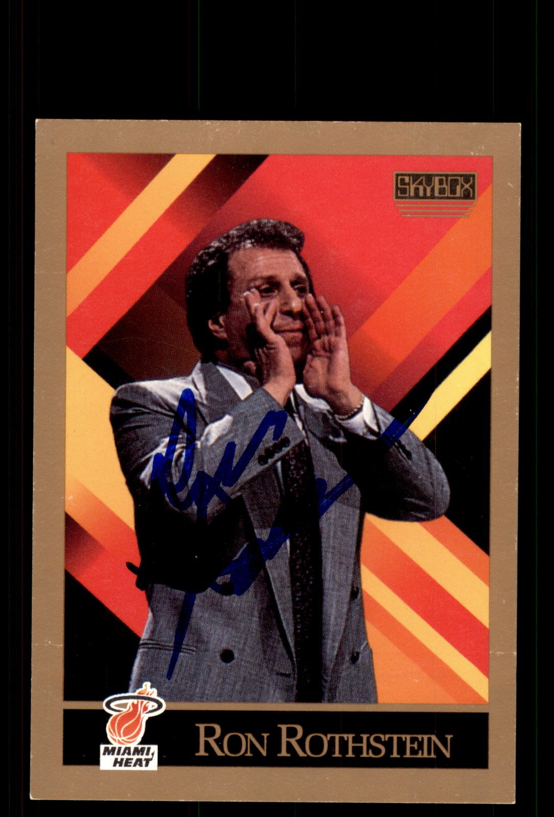 Signed Basketball Card Auto Ron Rothstein 1990-91 SkyBox #314 Miami Heat