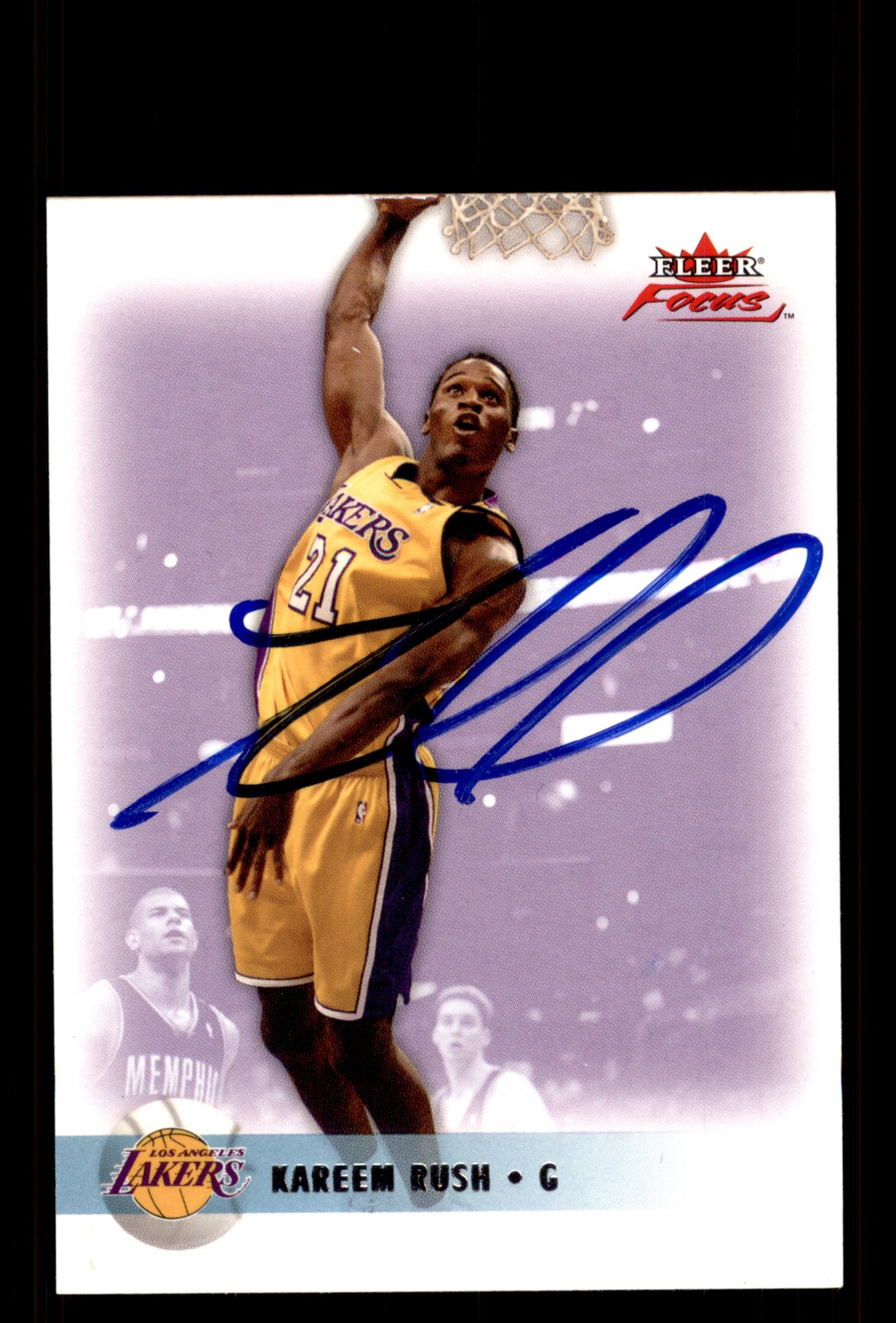 Signed Basketball Card Auto Kareem Rush 2003-04 Fleer Focus #110 LA Lakers