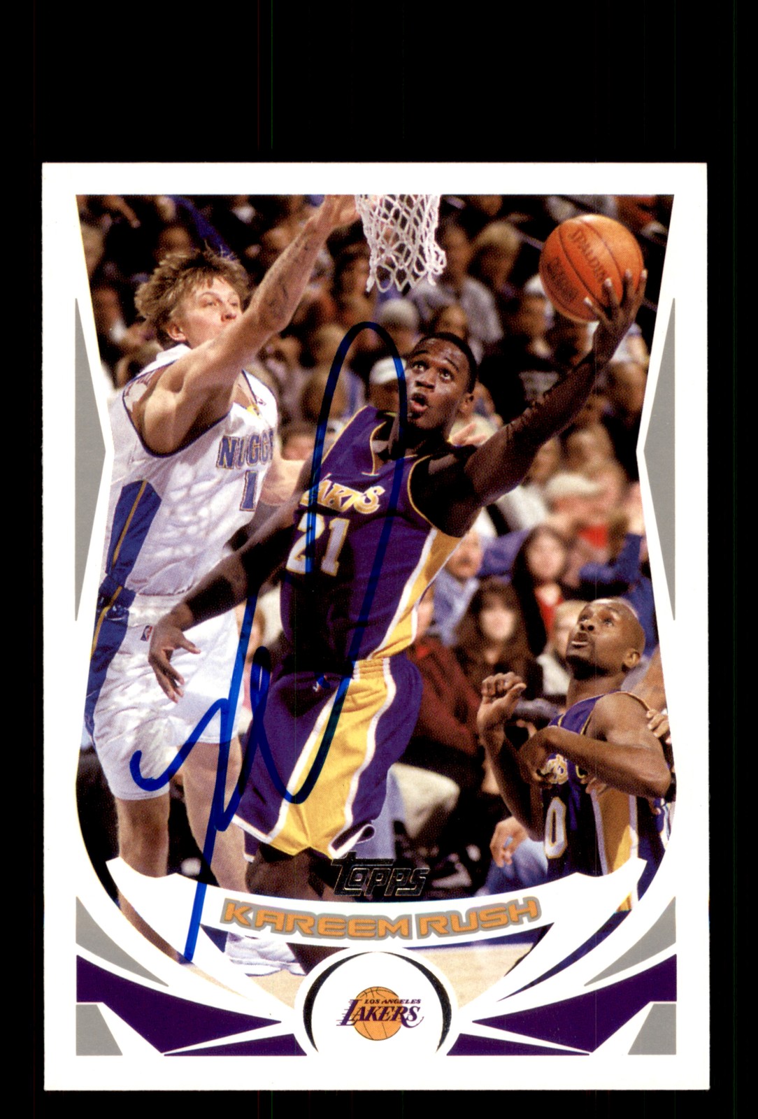 Signed Basketball Card Auto Kareem Rush 2004-05 Topps #18 Los Angeles Lakers