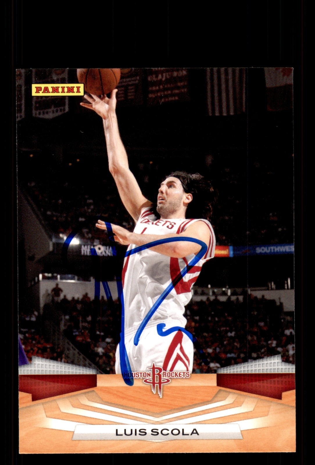 Signed Basketball Card Auto Luis Scola 2009-10 Panini #168 Houston Rockets