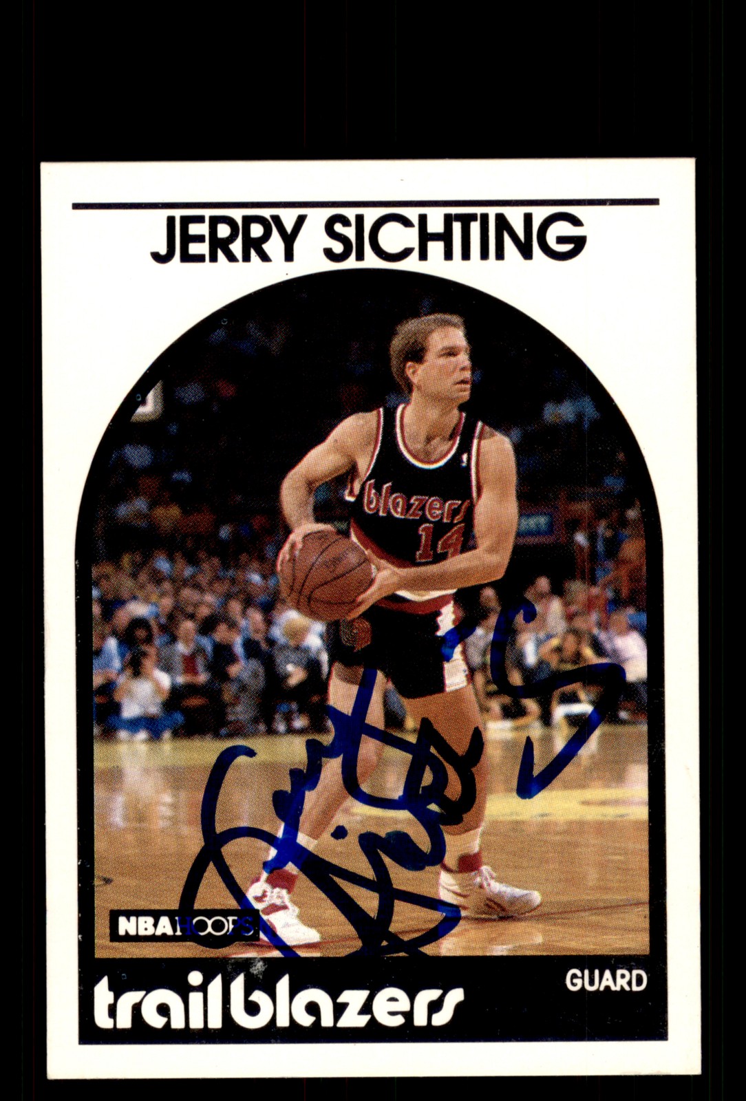 Signed Basketball Card Auto Jerry Sichting 1989-90 Hoops #157 Trail Blazers