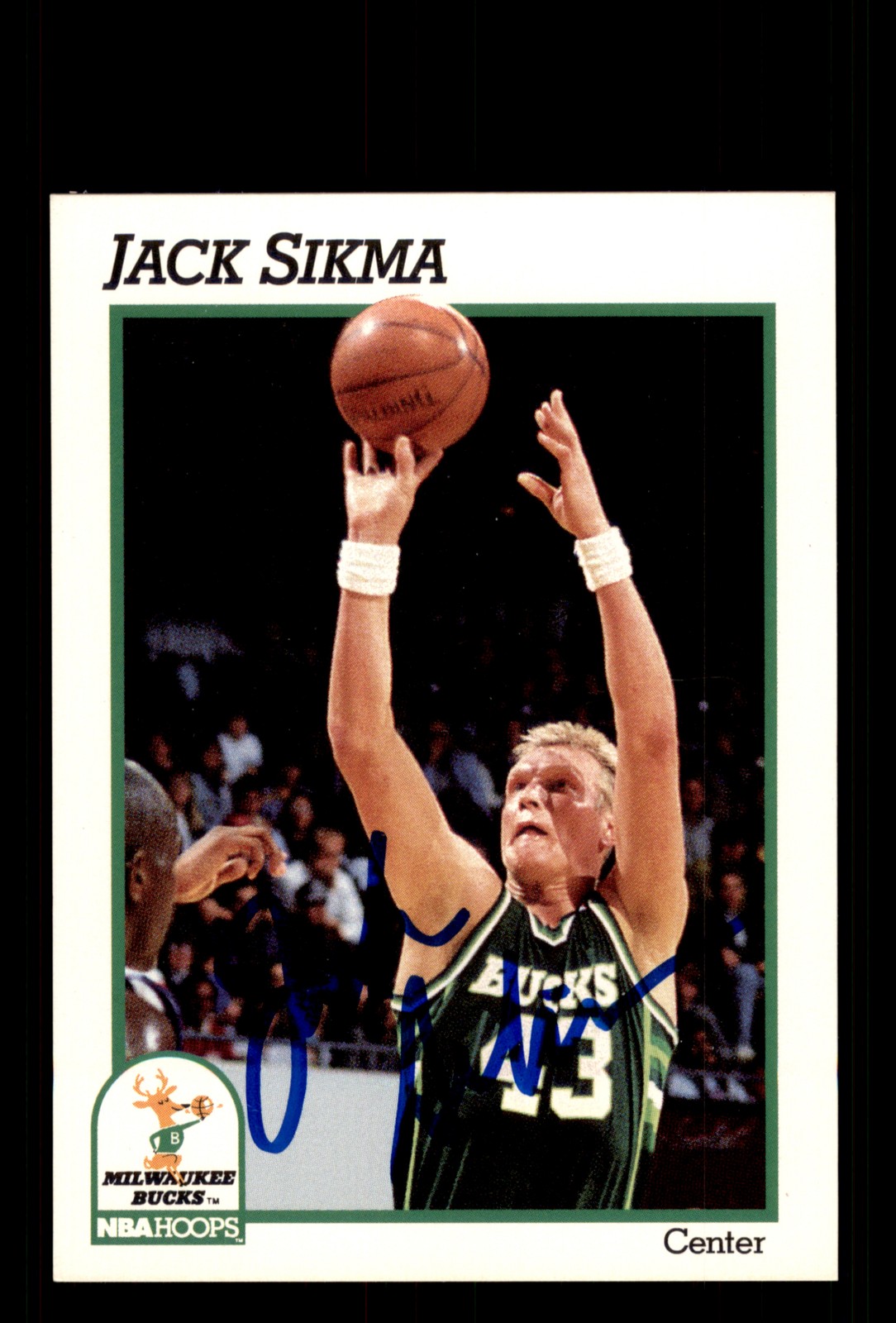 Signed Basketball Card Auto Jack Sikma 1991-92 Hoops #122 Milwaukee Bucks