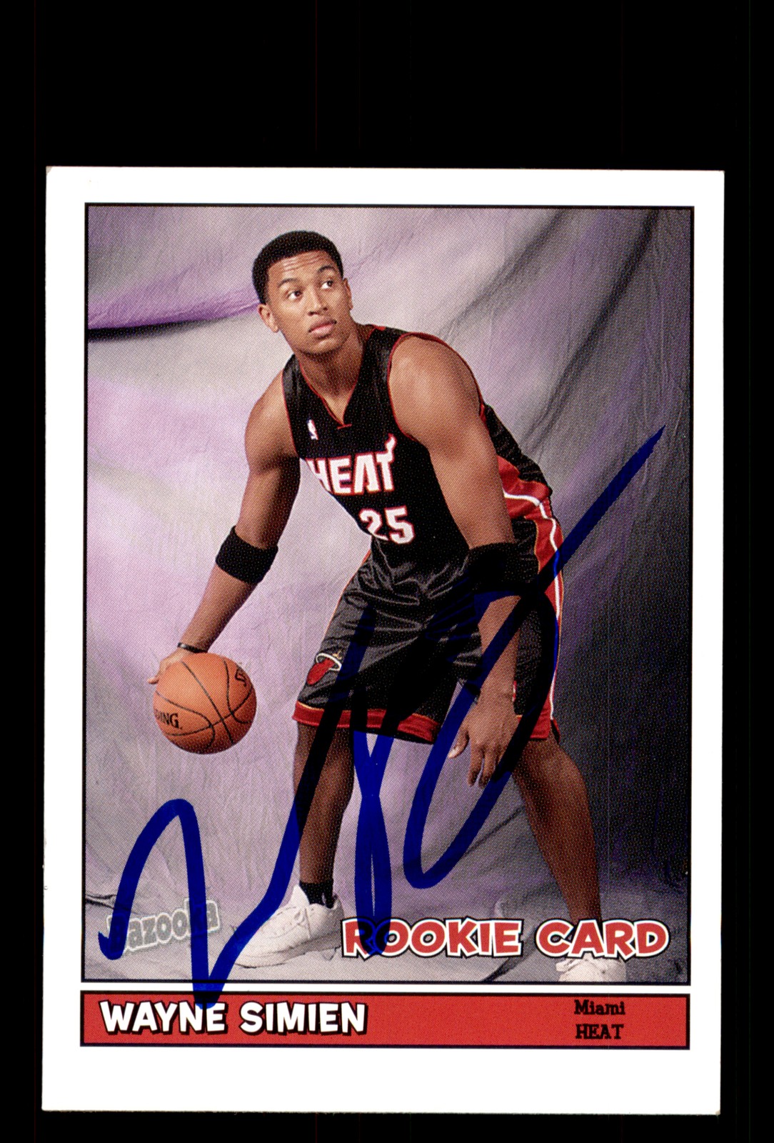 Signed Basketball Card Auto Wayne Simien 2005-06 Bazooka #169 Miami Heat