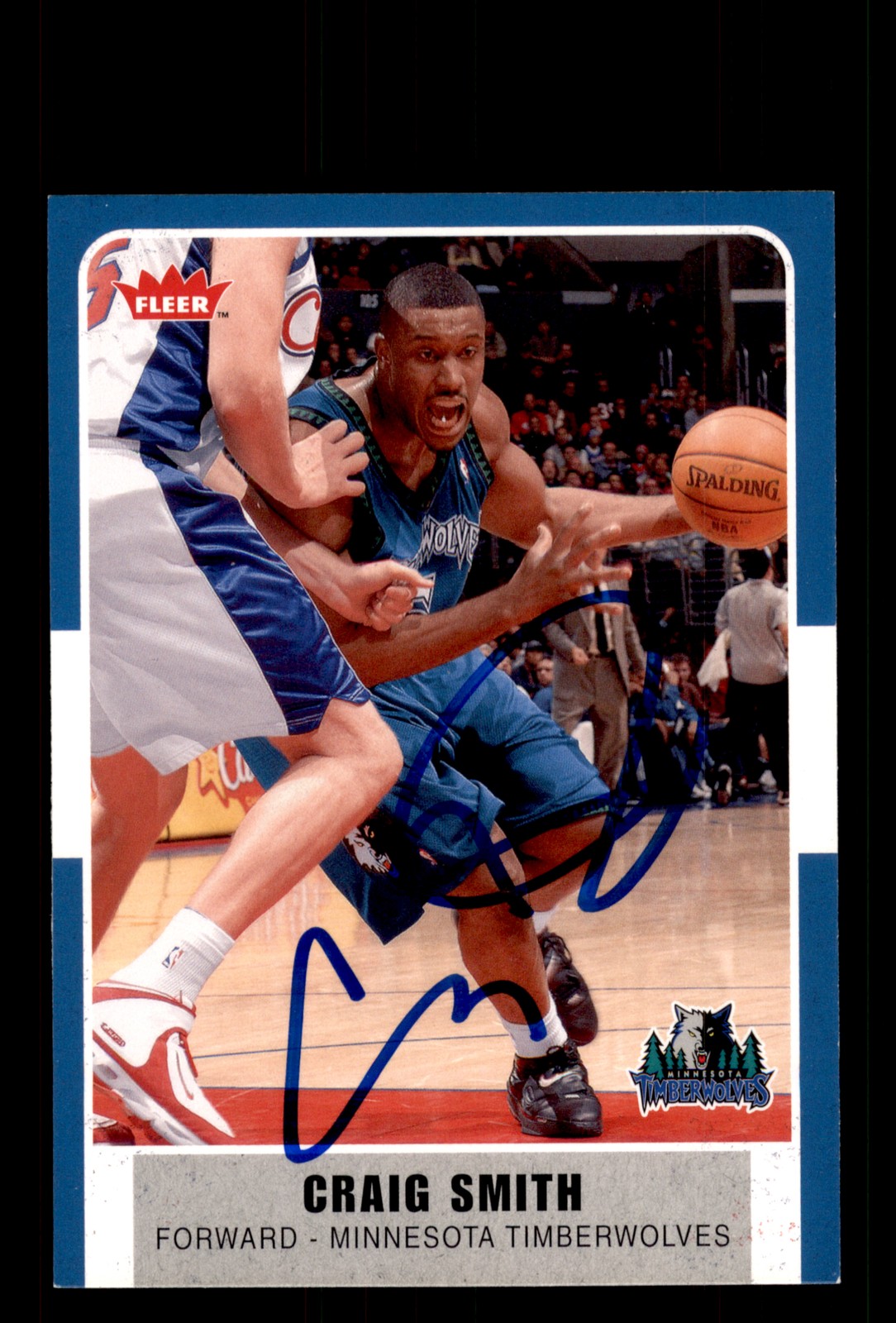 Signed Basketball Card Auto Craig Smith 2007-08 Fleer #132 Timberwolves