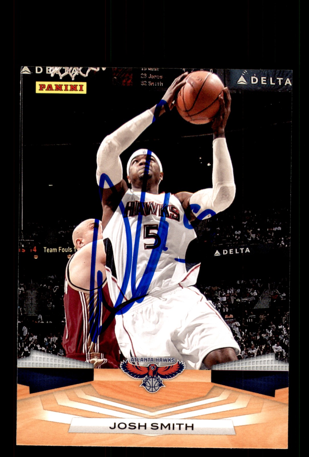 Signed Basketball Card Auto Josh Smith 2009-10 Panini #106 Atlanta Hawks
