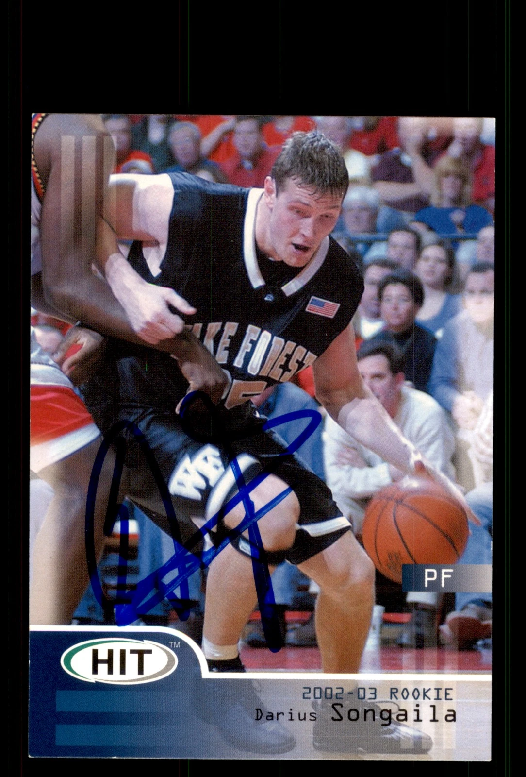 Signed Basketball Card Auto Darius Songaila 2002 SAGE HIT #25 Wake Forest