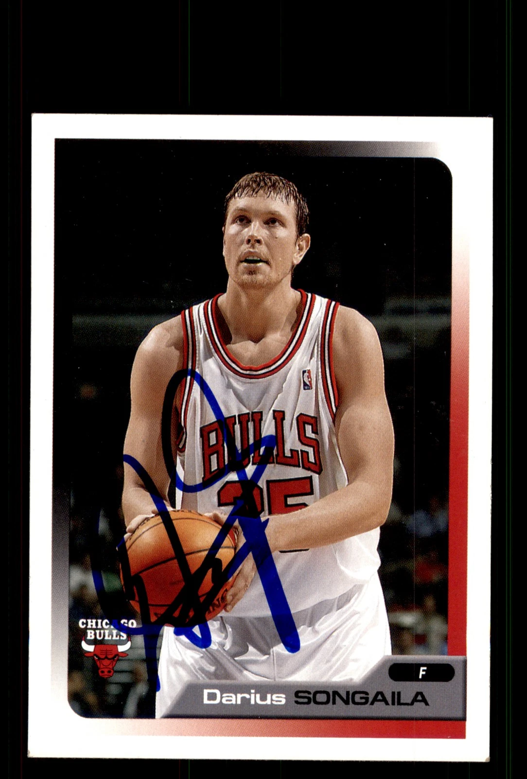 Signed Basketball Card Auto Darius Songaila 2005-06 Topps Total #310 Bulls