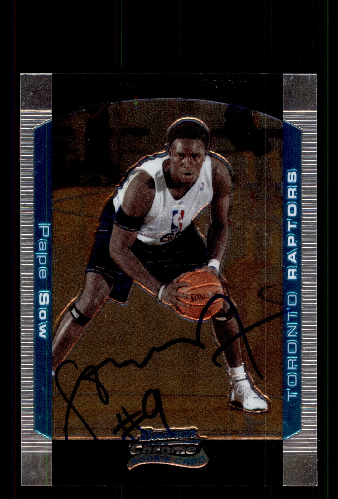 Signed Basketball Card Auto Pape Sow 2004-05 Bowman Chrome #140 Raptors