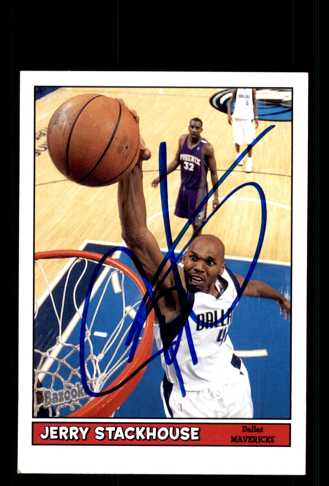 Signed Basketball Card Auto Jerry Stackhouse 2005-06 Bazooka #35 Mavericks