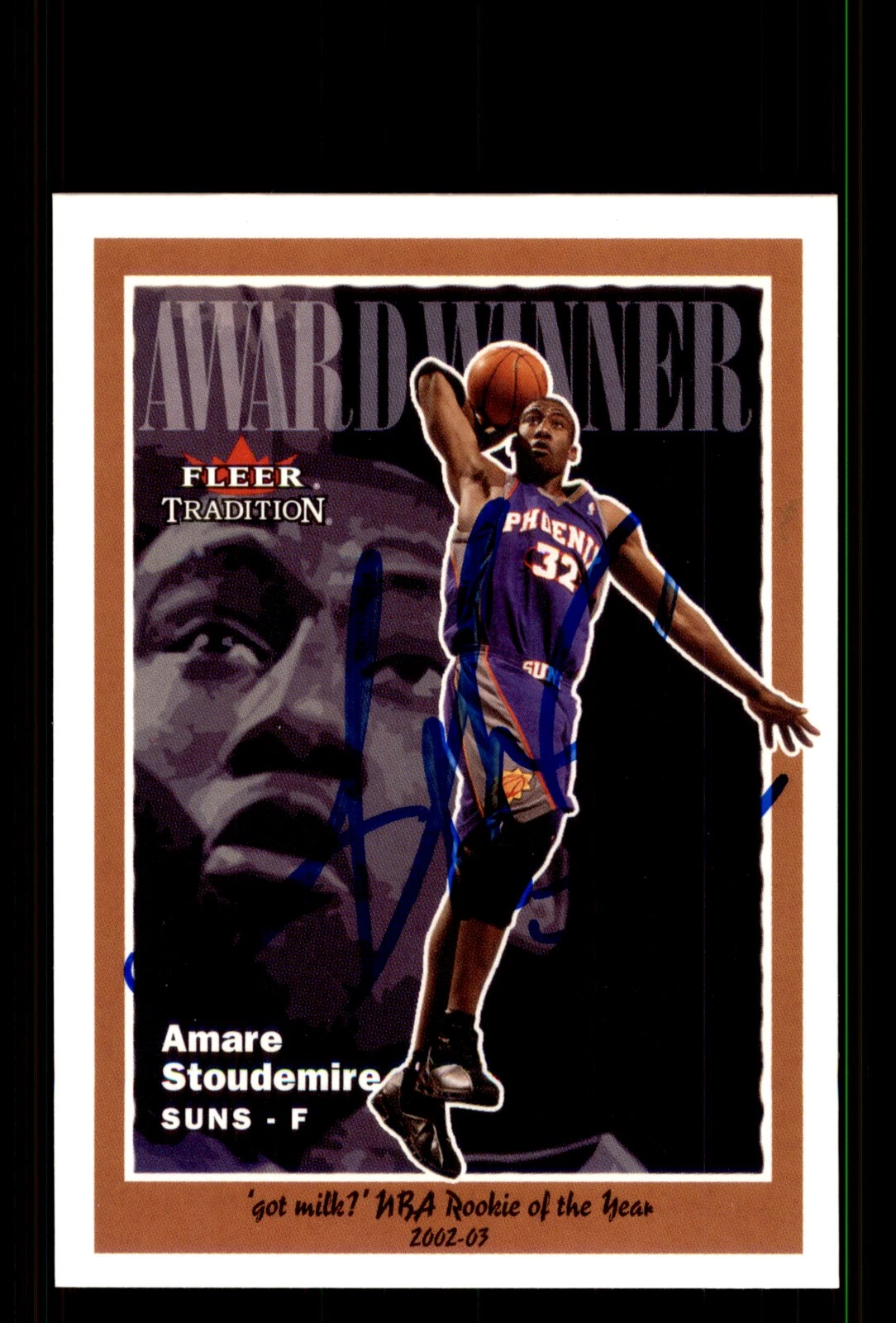 Signed Basketball Card Auto Amare Stoudemire 2003-04 Fleer Tradition #222 Suns