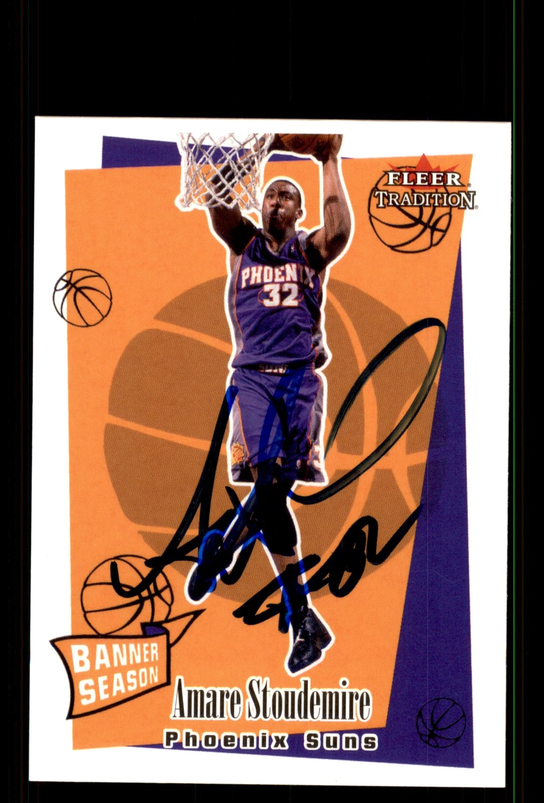 Signed Basketball Card Auto Amare Stoudemire 2003-04 Fleer Tradition #245 Suns