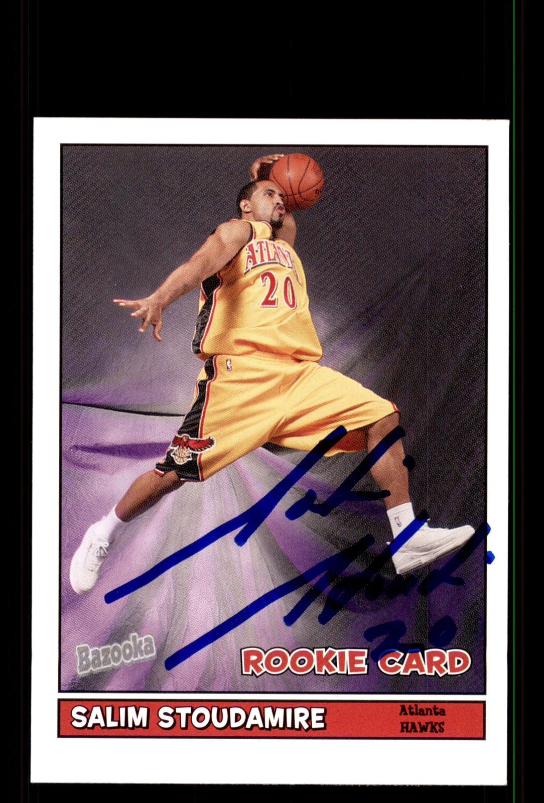 Signed Basketball Card Auto Salim Stoudamire 2005-06 Bazooka #201 Atlanta Hawks