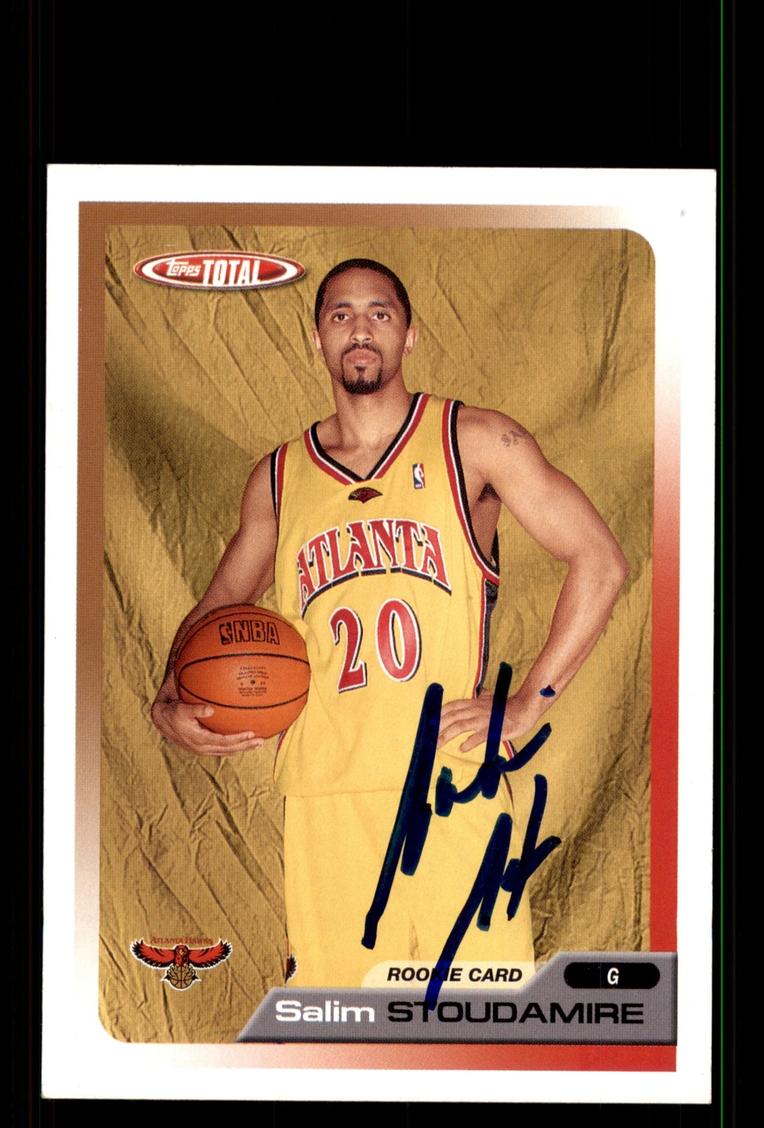 Signed Basketball Card Auto Salim Stoudamire 2005-06 Topps Total #262 Hawks