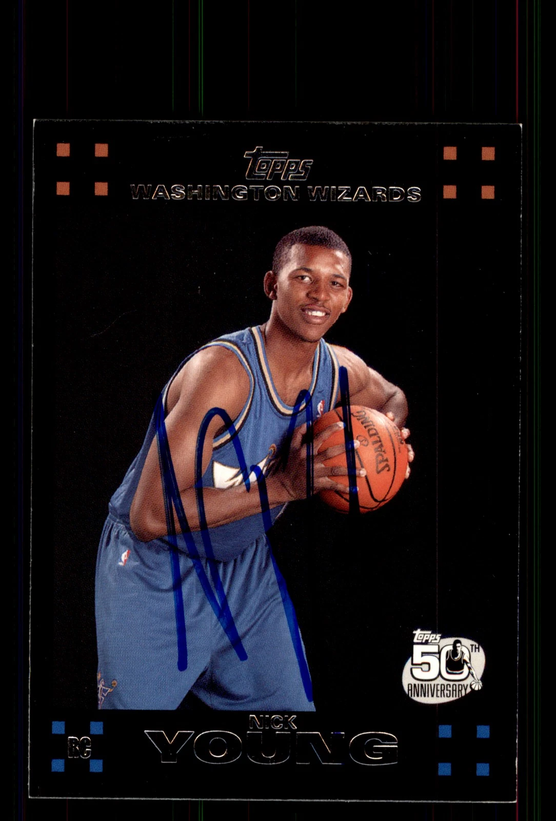 Signed Basketball Card Auto Nick Young 2007-08 Topps #126 Washington Wizards