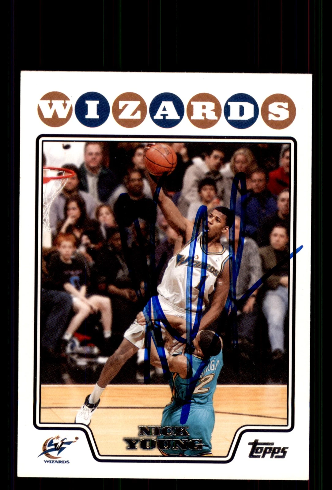Signed Basketball Card Auto Nick Young 2008-09 Topps #53 Washington Wizards