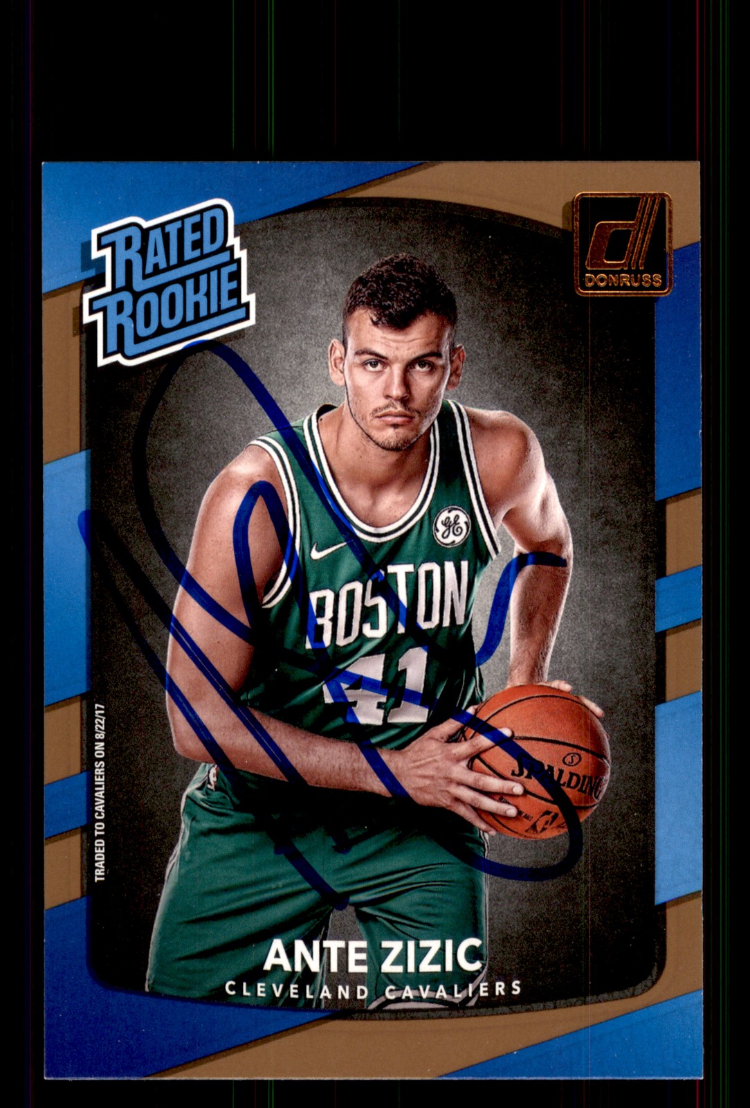 Signed Basketball Card Auto Ante Zizic 2017-18 Donruss #186 Cleveland Cavaliers