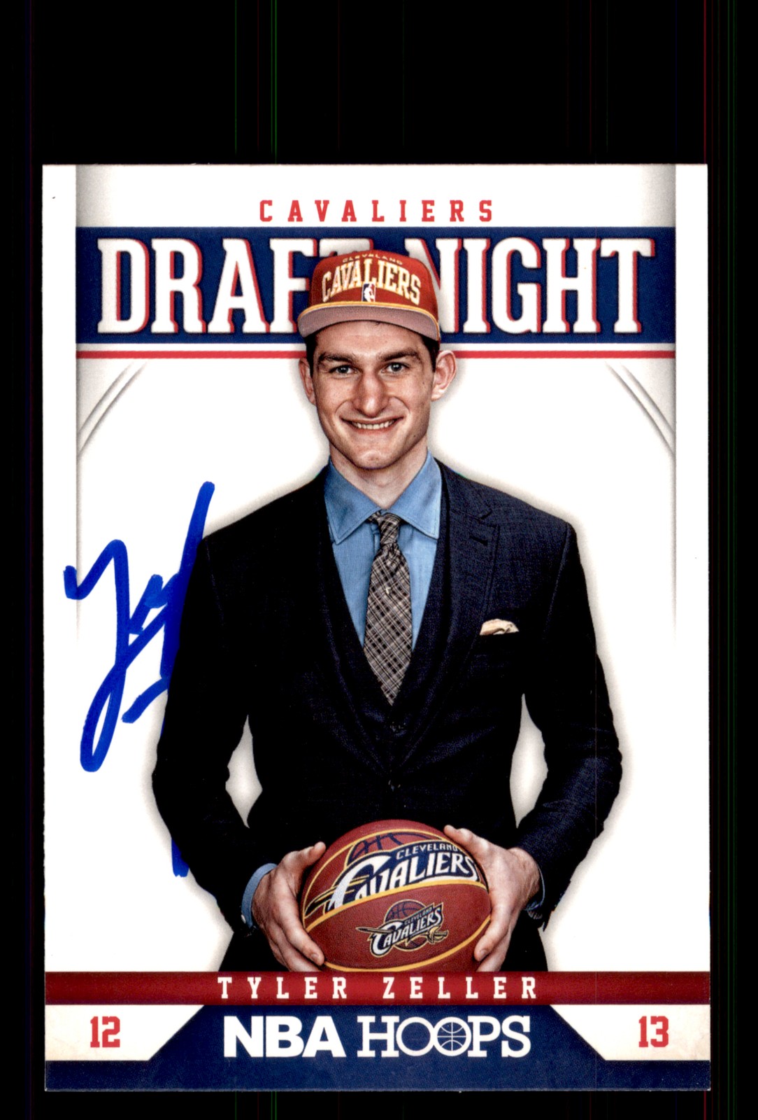 Signed Basketball Card Auto Tyler Zeller 2012-13 Hoops #15 Cleveland Cavaliers